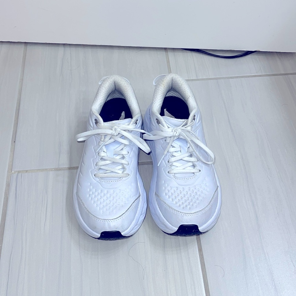 Hoka One Max Cushion White Leather Women’s Shoes - Size 8